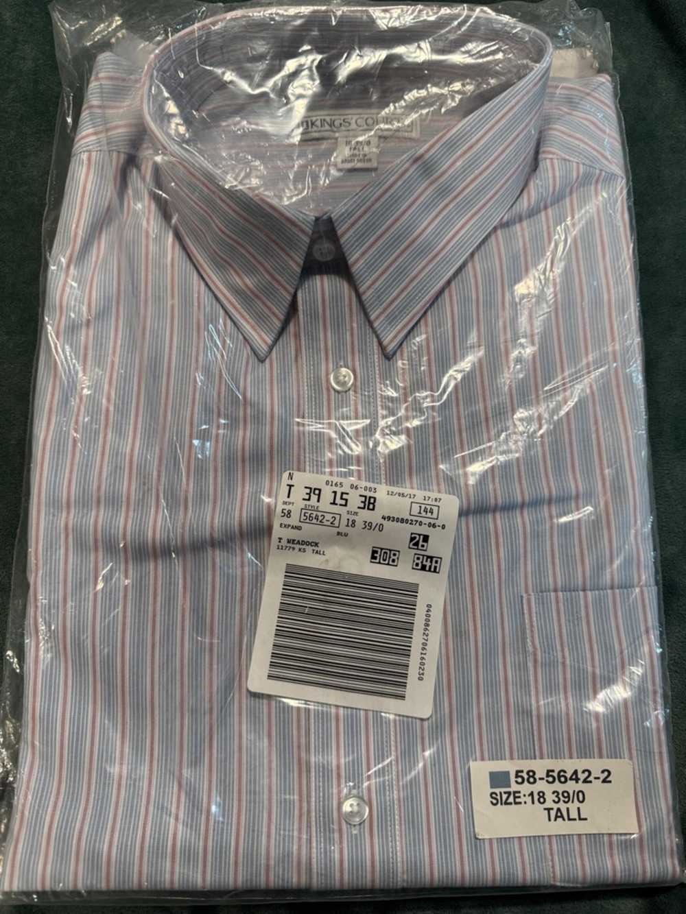 Men's Pink & Light Blue Striped Dress Shirt - Classic Point Collar